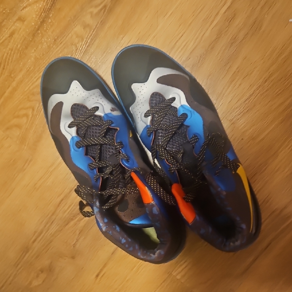 Kids High-Top Sneakers - Blue, Black, and Orange